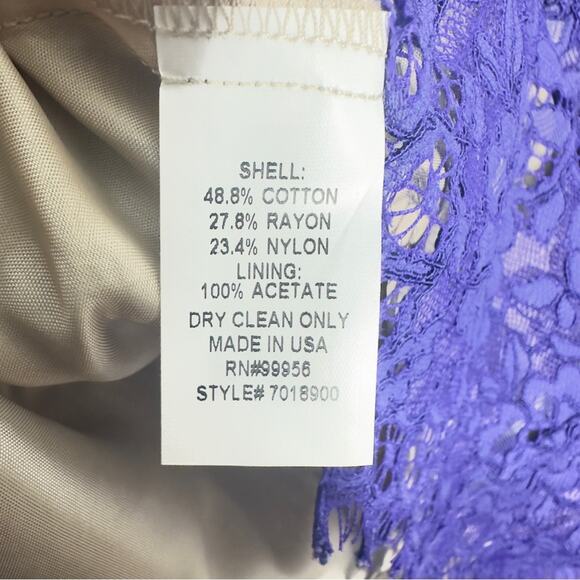 Anthropologie Shoshanna Sierra Lace Dress Size 8 Violet Sleeveless V Neck - Picture 6 of 6